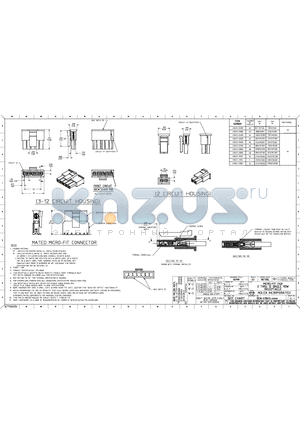 43645-0500 datasheet - MICRO-FIT (3.0) 2 THRU 12 SINGLE ROW RECEPTACLE