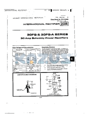 30FQ035 datasheet - 30Amp Schottky Power Rectifiers