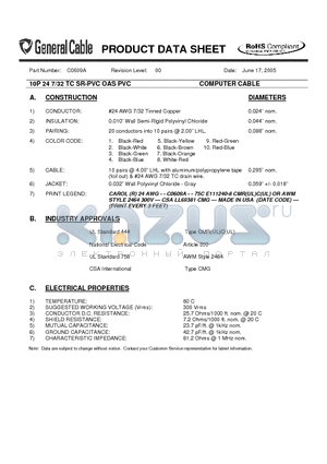 C0609A datasheet - COMPUTER CABLE