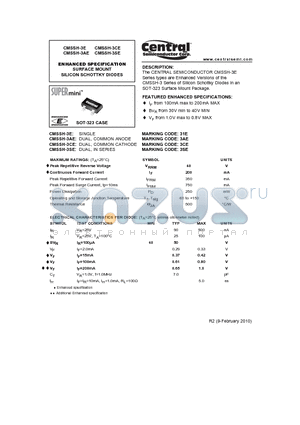 CMSSH-3AE datasheet - ENHANCED SPECIFICATION SURFACE MOUNT SILICON SCHOTTKY DIODES