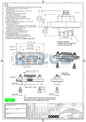 15K1A269 datasheet - D-SUB MALE