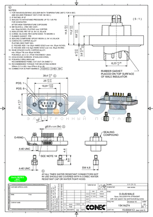 15K1A274 datasheet - D-SUB MALE