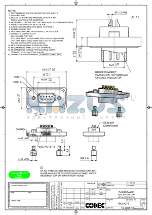 15K1A275 datasheet - D-SUB MALE