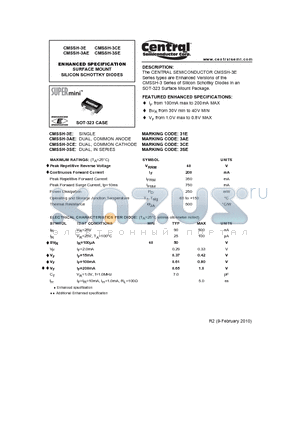 CMSSH-3SE datasheet - ENHANCED SPECIFICATION SURFACE MOUNT SILICON SCHOTTKY DIODES