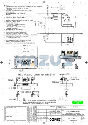 15K1A285 datasheet - D-SUB FEMALE 90