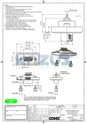 15K1A281 datasheet - D-SUB FEMALE HD