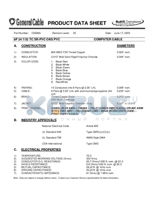 C0626A datasheet - COMPUTER CABLE