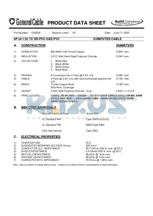 C0622A datasheet - COMPUTER CABLE