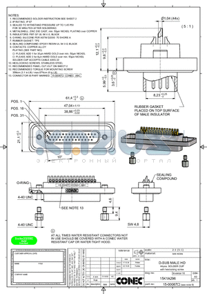 15K1A296 datasheet - D-SUB MALE HD