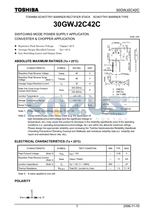 30GWJ2C42C datasheet - SWITCHING MODE POWER SUPPLY APPLICATON