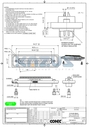 15K1A313 datasheet - D-SUB MALE