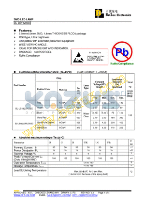 BL-LS1923RGBC datasheet - SMD LED LAMP