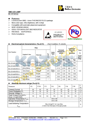 BL-LS1923UYC-3 datasheet - SMD LED LAMP