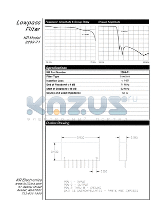 2289-71 datasheet - Lowpass Filter