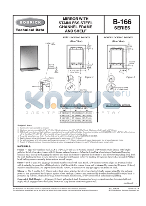 B-1661830 datasheet - MIRROR WITH STAINLESS STEEL CHANNEL FRAME AND SHELF