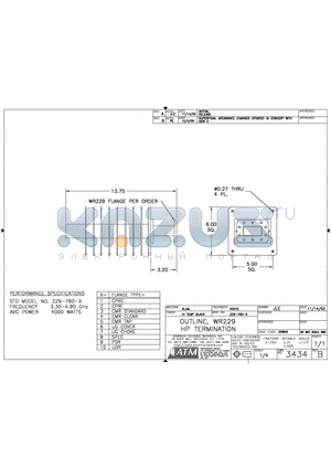 229-760-G2 datasheet - OUTLINE, WR229 HP TERMINATION