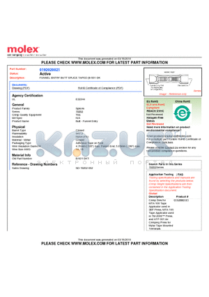 B-931-DKT datasheet - FUNNEL ENTRY BUTT SPLICE TAPED (B-931-DK