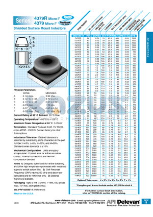 4379-103KS datasheet - Shielded Surface Mount Inductors