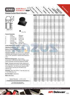 4379-122KS datasheet - Shielded Surface Mount Inductors