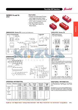 76SC02 datasheet - Thru-Hole DIP Switches