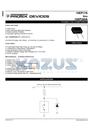 15KP110 datasheet - POWER TVS COMPONENT