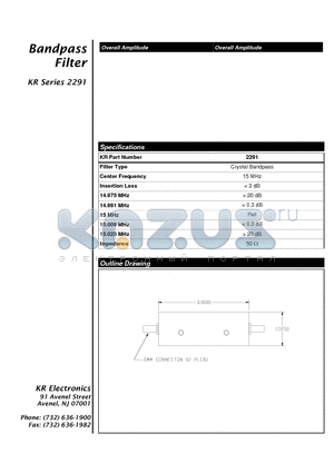 2291 datasheet - Bandpass Filter