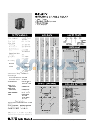 7701-4C datasheet - MINIATURE CRADLE RELAY