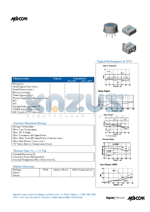 A70 datasheet - 10 TO 250 MHz CASCADABLE AMPLIFIER