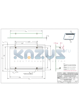 A70-000629 datasheet - RECESSED CEILING MOUNT -- WPA SUPPORT FRAME