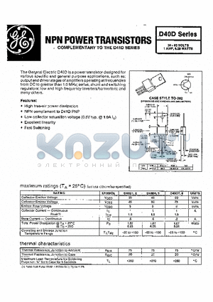 D40D datasheet - NPN POWER TRANSISTORS