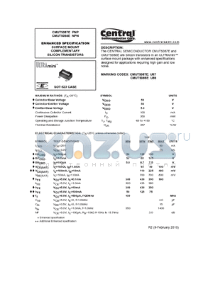 CMUT5087E_10 datasheet - ENHANCED SPECIFICATION SURFACE MOUNT COMPLEMENTARY SILICON TRANSISTORS