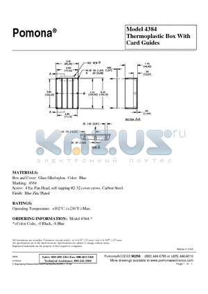 4384 datasheet - Thermoplastic Box With Card Guides