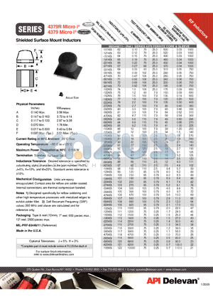 4379R_10 datasheet - Shielded Surface Mount Inductors
