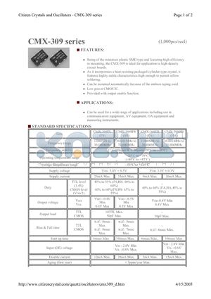 CMX-309 datasheet - CMX-309