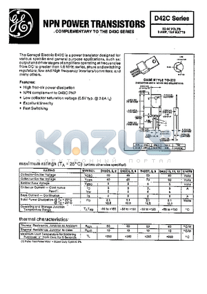 D42C datasheet - NPN POWER TRANSISTORS