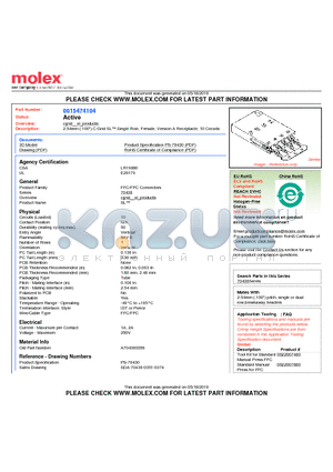 A704300359 datasheet - 2.54mm (.100) C-Grid SL Single Row, Female, Version A Receptacle, 10 Circuits