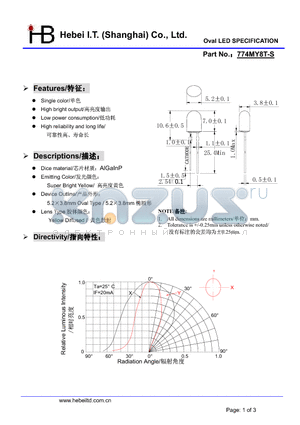 774MY8T-S datasheet - Oval LED