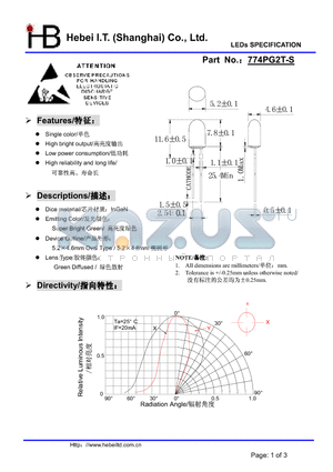 774PG2T-S datasheet - LED