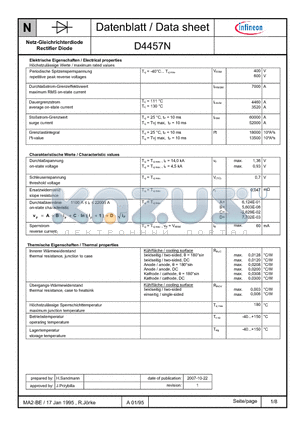 D4457N datasheet - Netz-Gleichrichterdiode Rectifier Diode