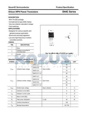 D44C3 datasheet - Silicon NPN Power Transistors