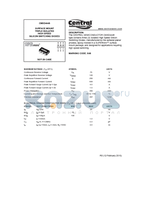 CMXD4448_10 datasheet - SURFACE MOUNT TRIPLE ISOLATED HIGH SPEED SILICON SWITCHING DIODES