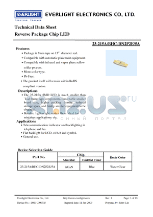 23-215A-BHC-DN2P2E-5A datasheet - Reverse Package Chip LED