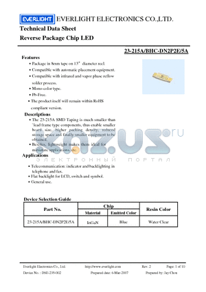 23-215A/BHC-DN2P2E/5A datasheet - Chip LED