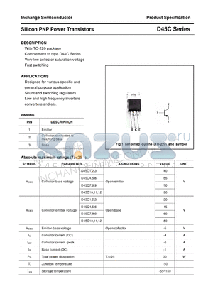 D45C1 datasheet - Silicon PNP Power Transistors