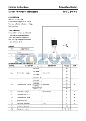 D45C datasheet - Silicon PNP Power Transistors