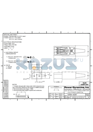 43R01-1321 datasheet - IEC 60320 C13 & C15 FEMALE POWER CORD PLUG; STRAIGHT CONNECTION