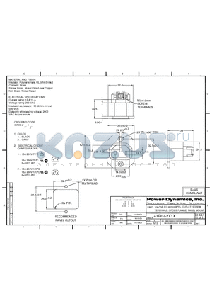 43R02-2112 datasheet - 10A/15A IEC 60320 APPL. OUTLET; SCREW TERMINALS; CROSS FLANGE, PANEL MOUNT