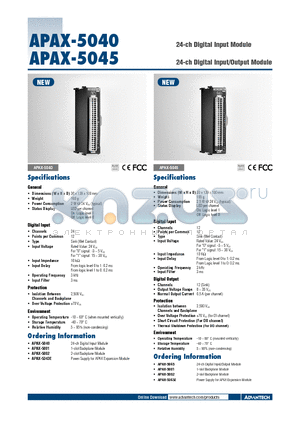 APAX-5002 datasheet - 24-ch Digital Input Module