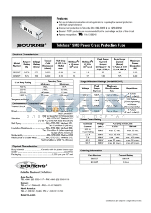 B0500T datasheet - Telefuse SMD Power Cross Protection Fuse