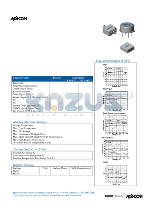 A76-1 datasheet - 5 TO 500 MHZ CASCADABLE AMPLIFIER